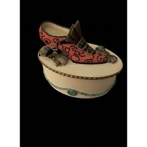 Willow Hall Trinket Box Victorian Shoe Amelia Vintage Hand Painted Porcelain